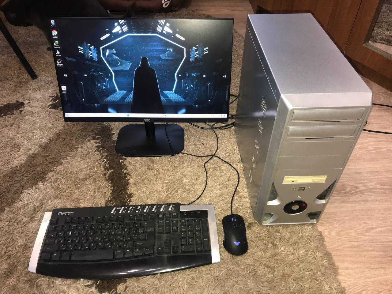 Компʼютер і монітор ПК i3-10100/16gb/1050ti/ssd