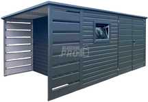 Schowek - Domek Ogrodowy 4x2,5 - wiata 1x2,5 - brama antracyt  GP567
