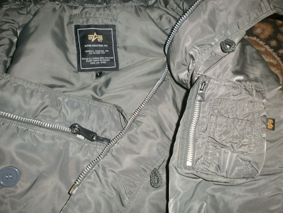 Куртка парка аляска Alpha Industries N-3B, серая, L, наш 54. ПОГ-67 см