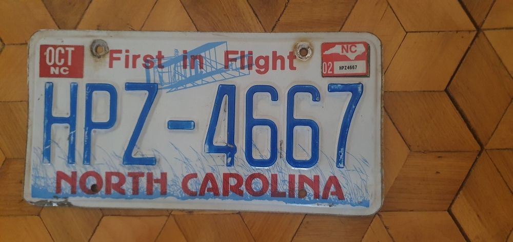 North Carolina tablica rejestracyjna USA oryginal