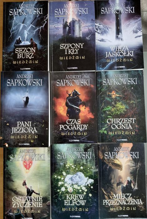 Wiedźmin Andrzej Sapkowski 9 tomów