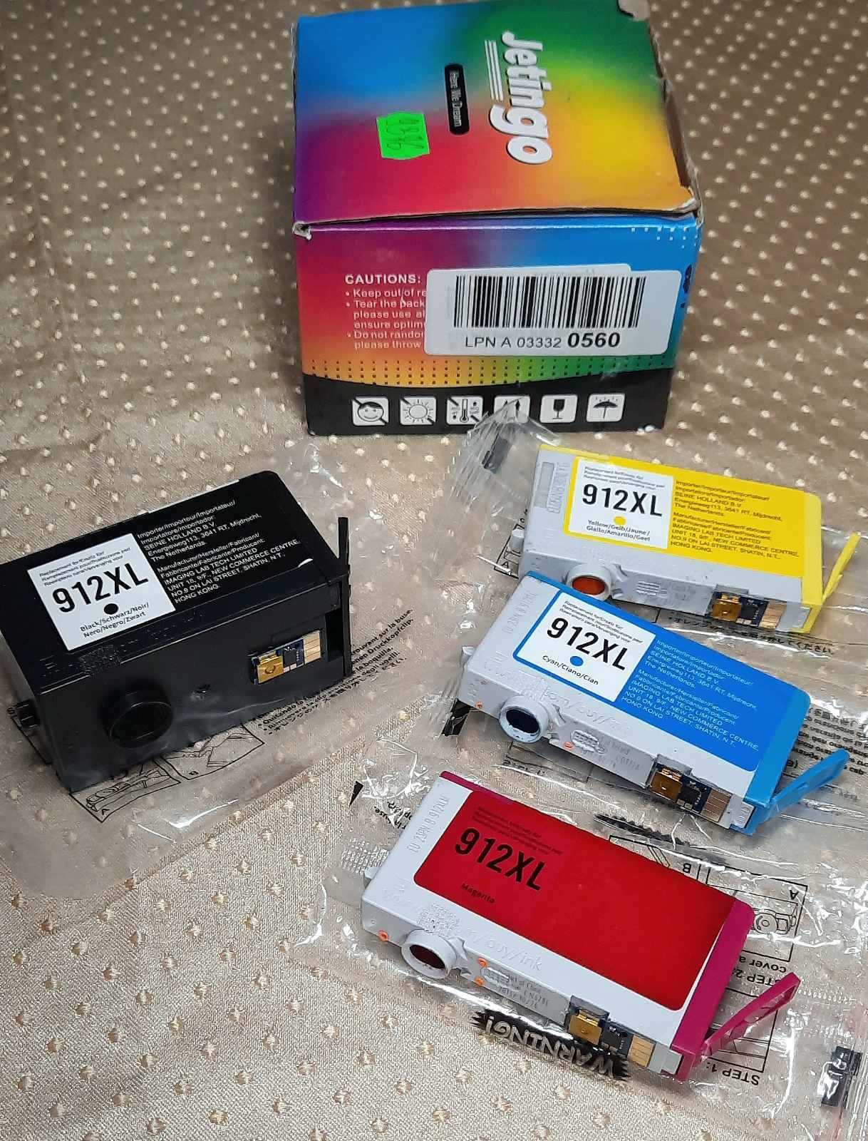 Набір чорнильних кольорових картриджів 912 XL, сумісних з HP OfficeJet