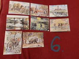 Widokówki kartki pocztowe - akwarele Martin Marcus Vollert malarstwo