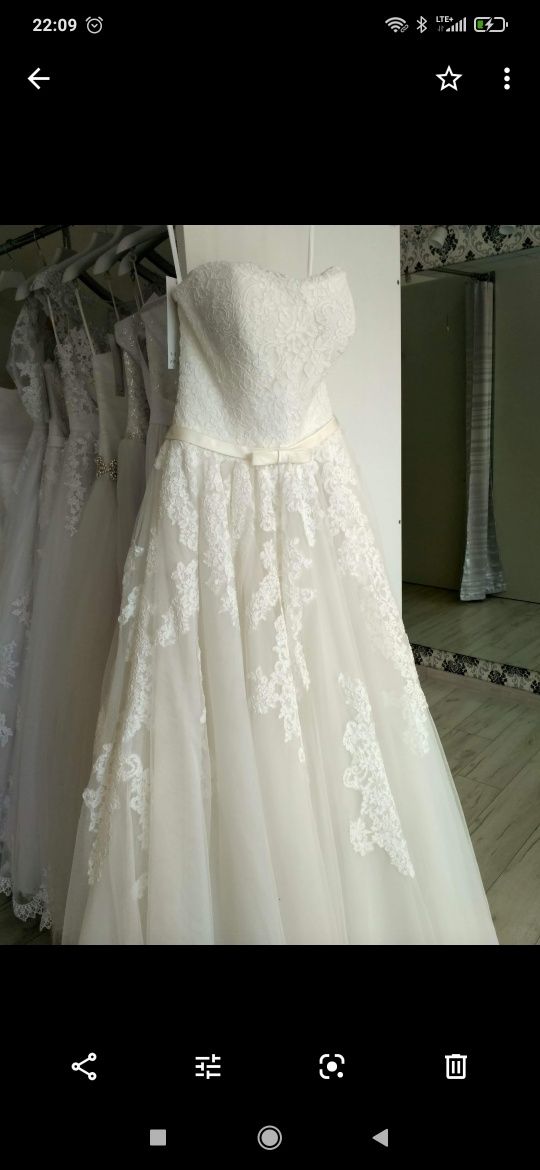 Suknia ślubna biała koronka rozmiar 34