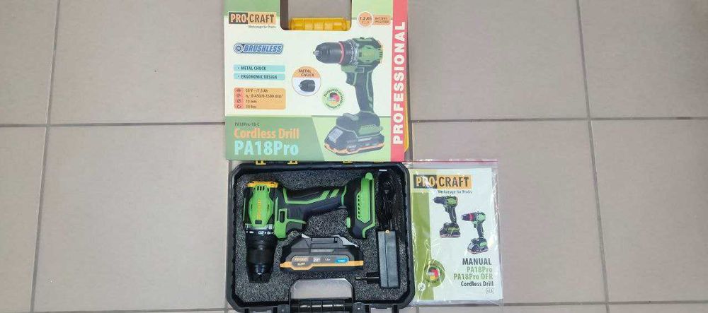 Шуруповерт Procraft PA18Pro (1 акб , 1,5 аг)
