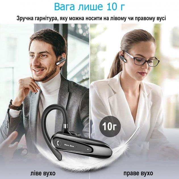 Блютуз Гарнітура  New Bee LC-B45 Black Bluetooth гарнітура