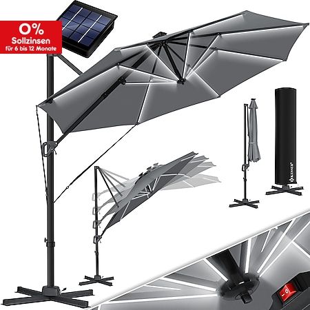 Parasol ogrodowy cantilever okrągły xl 330 cm z pokrowcem