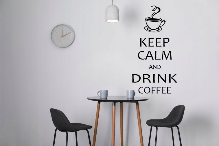 Cytat naklejka na ścianę KEEP CALM and DRINK COFFEE 120x60cm wz 77