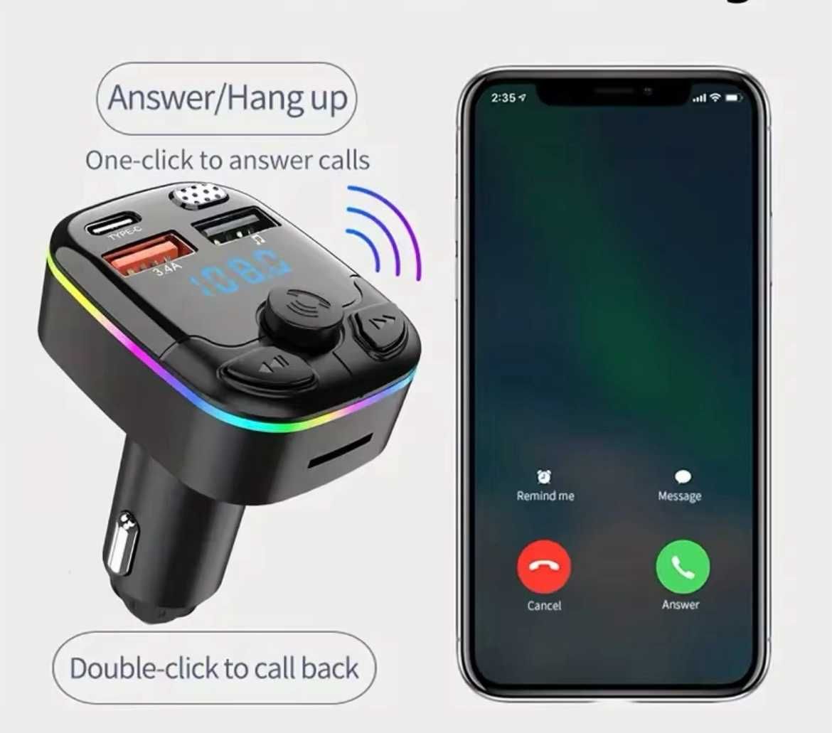 Fm модулятор зарядка в прикуриватель 3 usb для 20 w  вантажівок