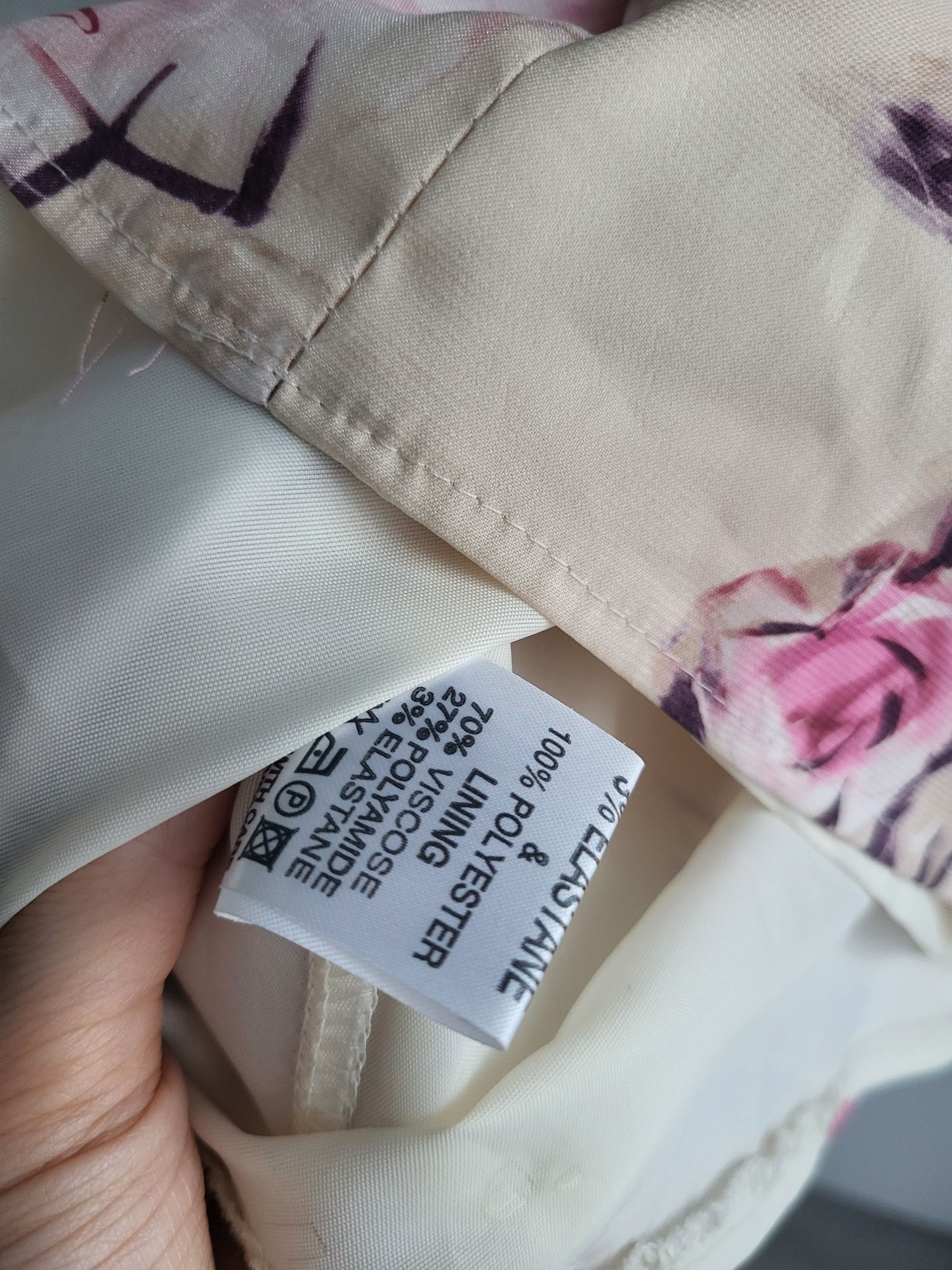 Sukienka w kwiaty bez ramiączek gorsetowa XS/S w kwiaty