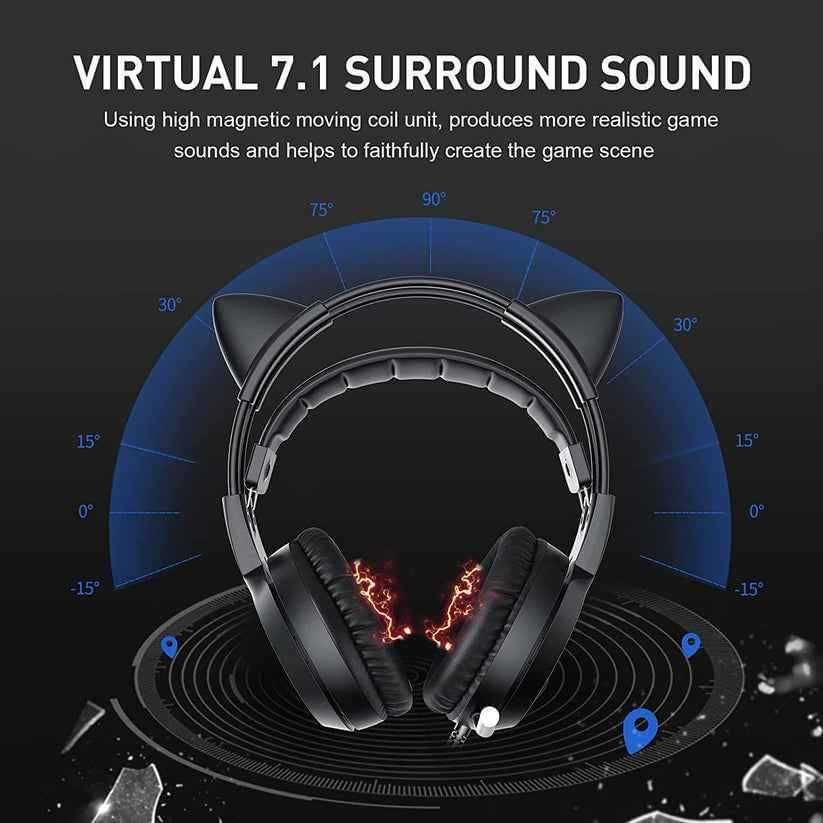 NOWY SOMIC G951 Black Cat Ear Gaming Headset With LED