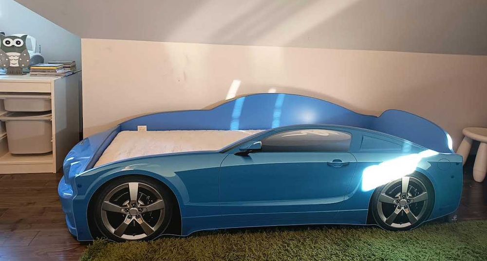 Łóżko auto sportowe z materacem 70x160
