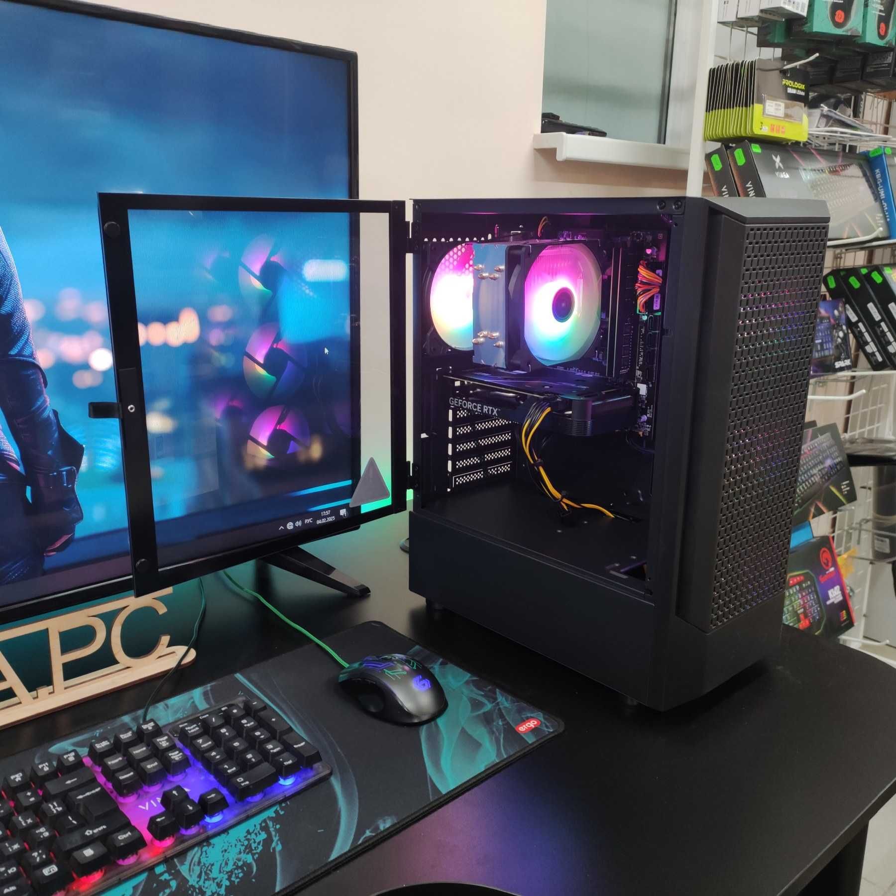 Компютер Новый Ryzen 5 5500, 16GB DDR4, ASUS RTX 4060, SSD 512GB