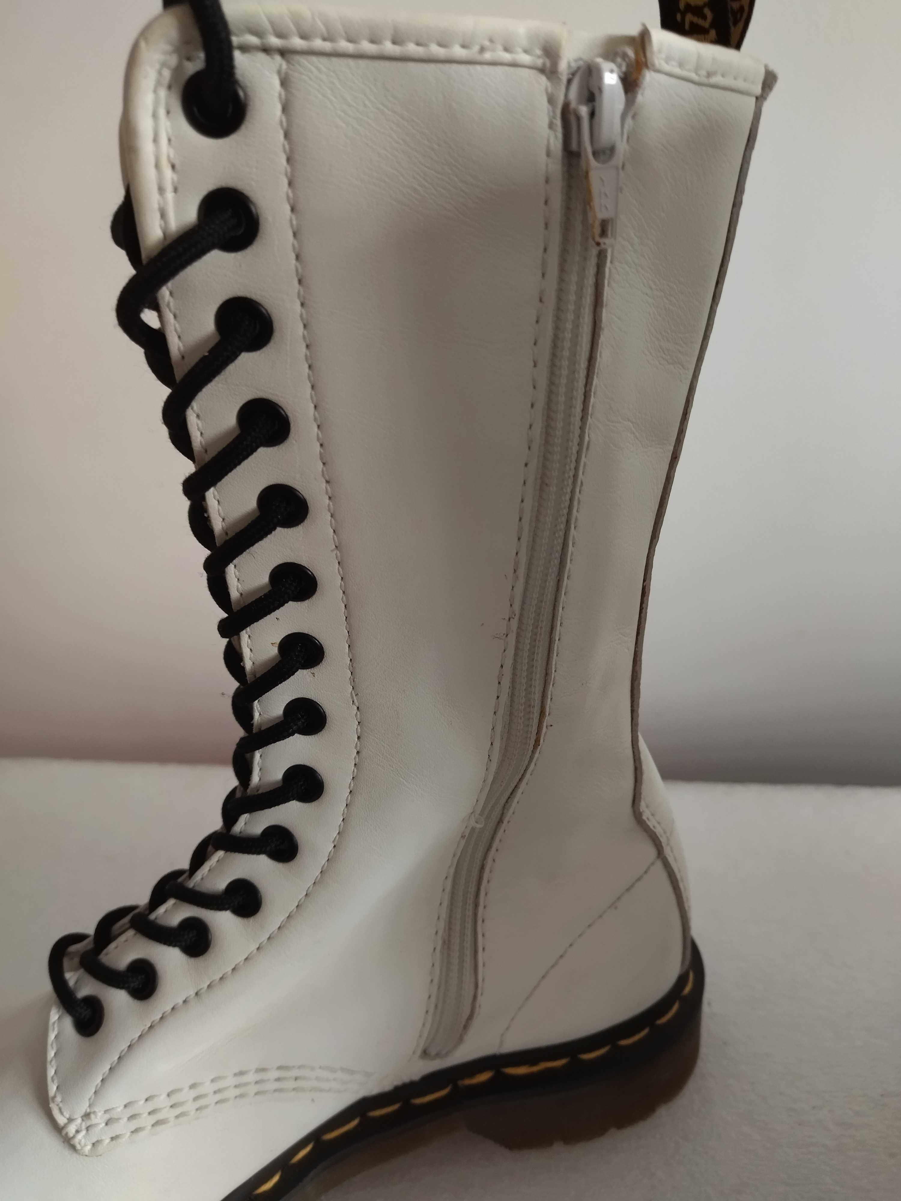 DR. MARTENS  białe skórzane  mega  cena okazja