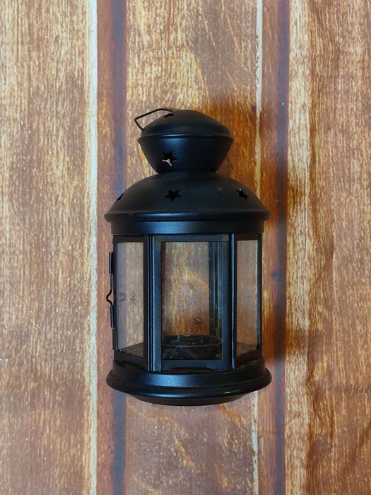 Новорічний ліхтар свічник ikea rotera 21 см для будинку і вулиці чорни