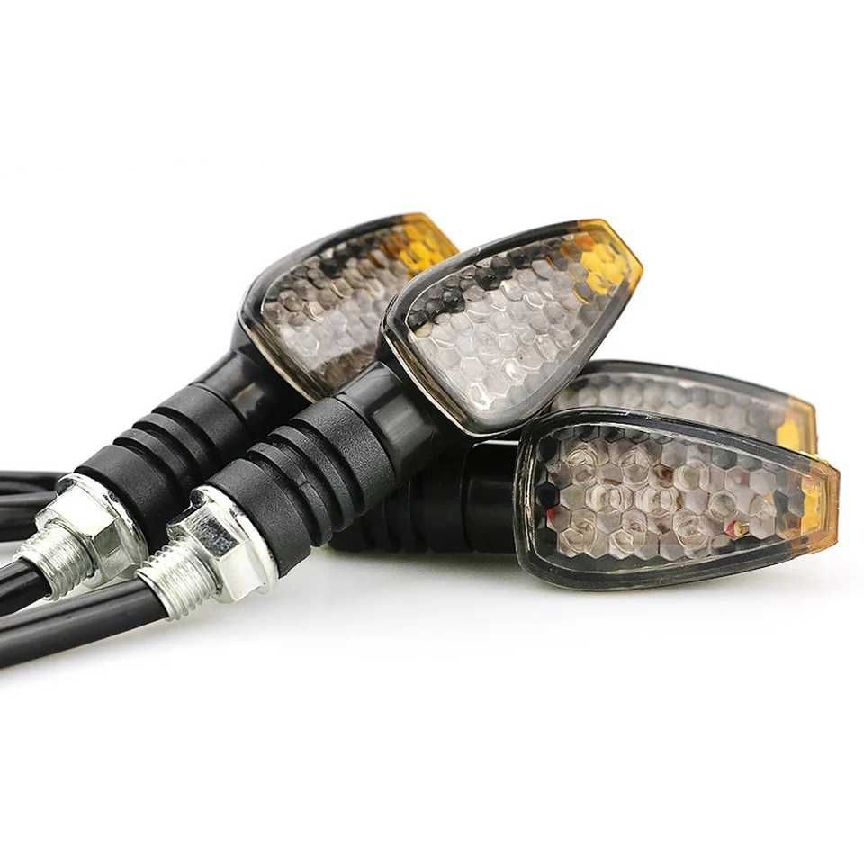 Par piscas LED curtos largos moto cafe racer