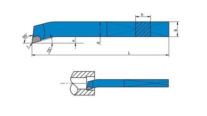 Nóż tokarski wytaczak prosty ISO9 NNWb 32x32mm