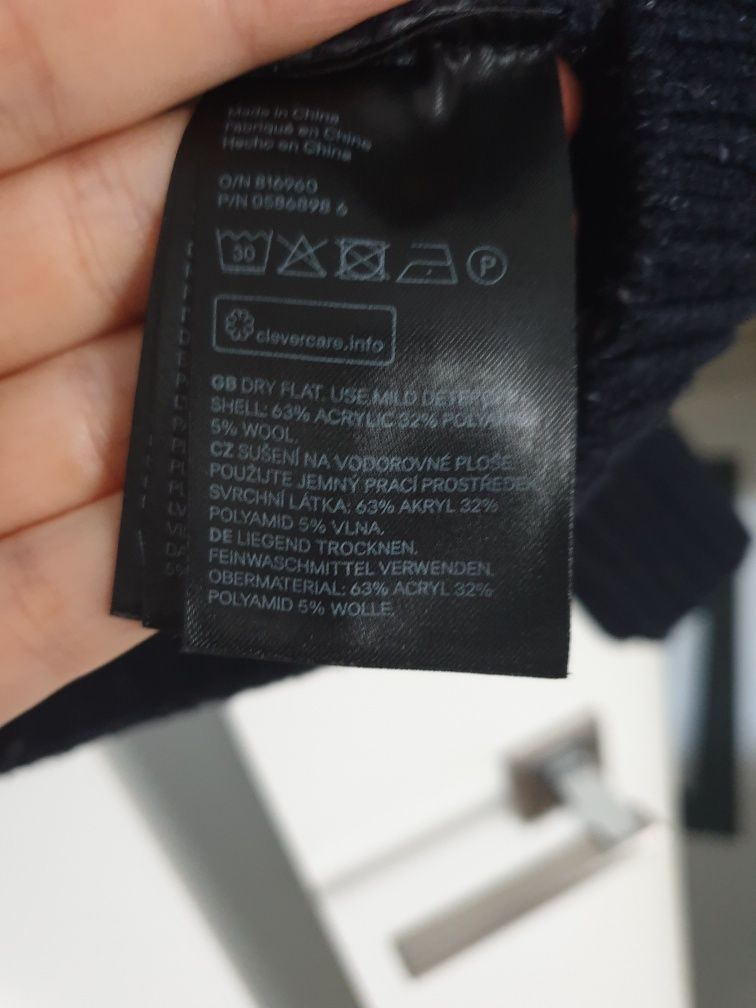 H&M sweter/półgolf biało czarny roz XS-M