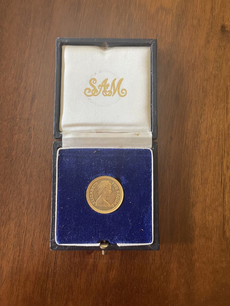Rhodesia 1 Gold pound moeda ouro