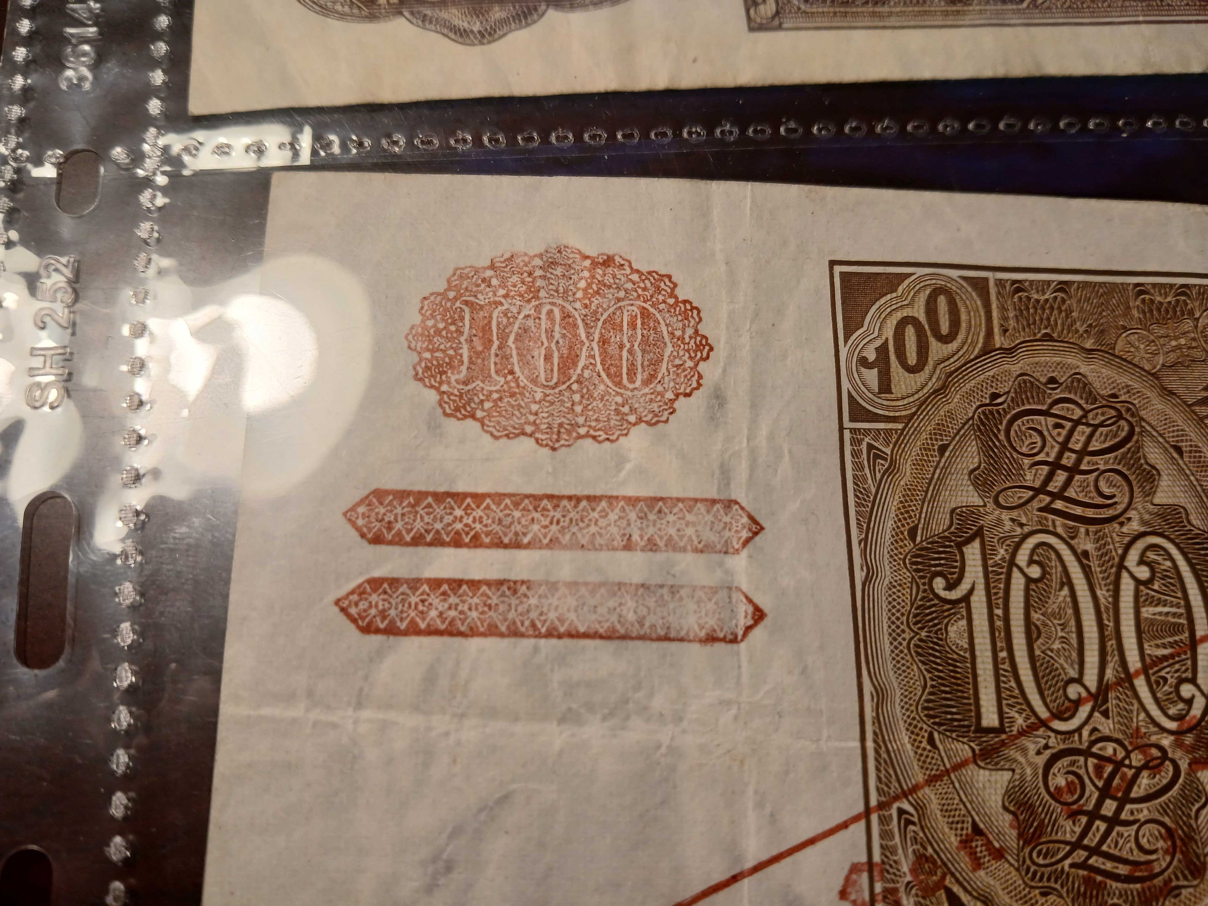100 Złotych 1934 GG przedruk fałszywy obiegowy znak wodny