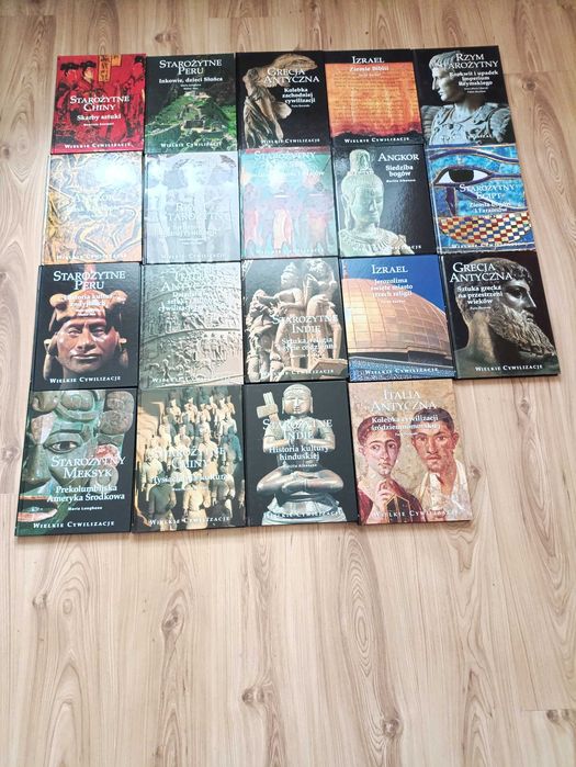 Książki. Trzy komplety. Wielkie cywilizacje. Dwa komplety mitologii.