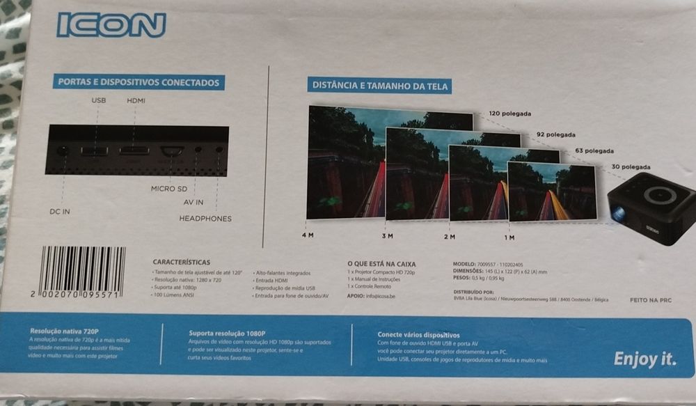 Projector novo 720P HD