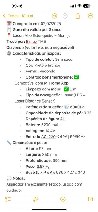Aspirador xiaomi X20+ com 3 anos de garantia