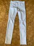 Spodnie białe jeansy ozdobne dziurawe XXS/XS Denim H&M
