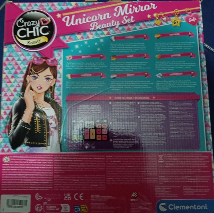 Espelho Unicórnio com Luz e maquilhagem da crazy chic