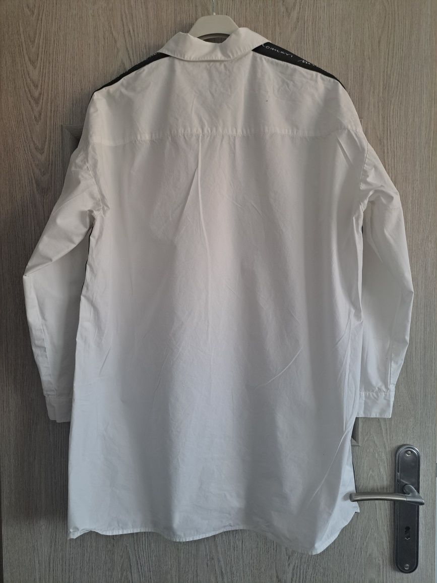 Długa biała koszula damska plus size Monnari 46 48 xxl pasek hit