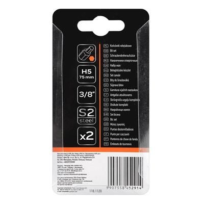 Końcówka HEX imbus 5mm L-75mm 3/8 S2 2szt Neo