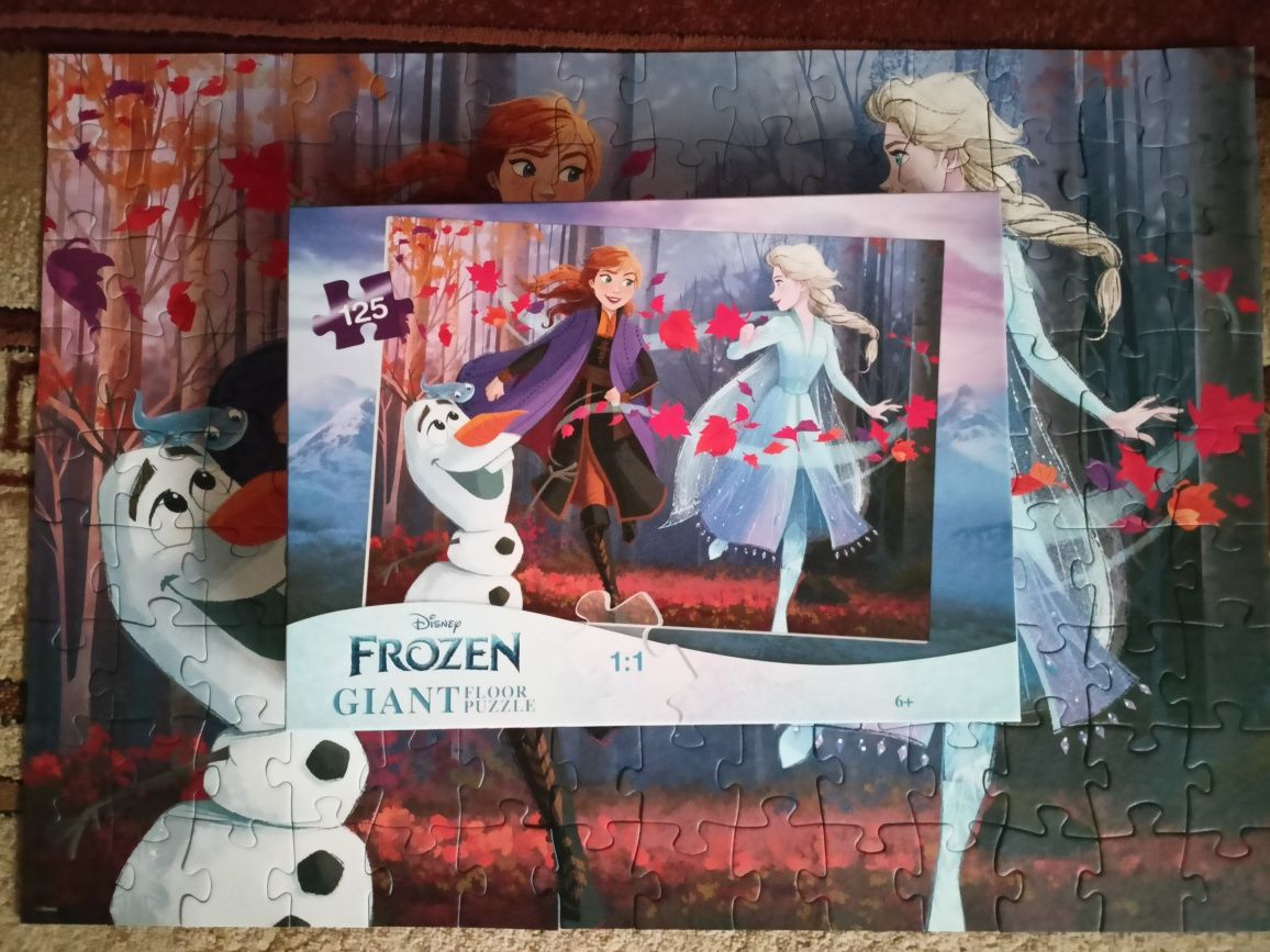 Duże puzzle podłogowe Frozen 2 - 125 elementów (Kraina Lodu Elsa Olaf)