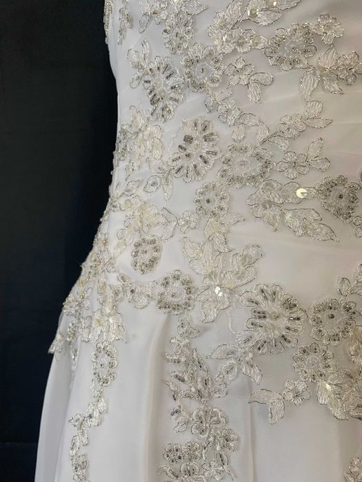 Nowa Suknia Ślubna Klasyczna Linia A Szyfonowa lekka XXL 44 vintage