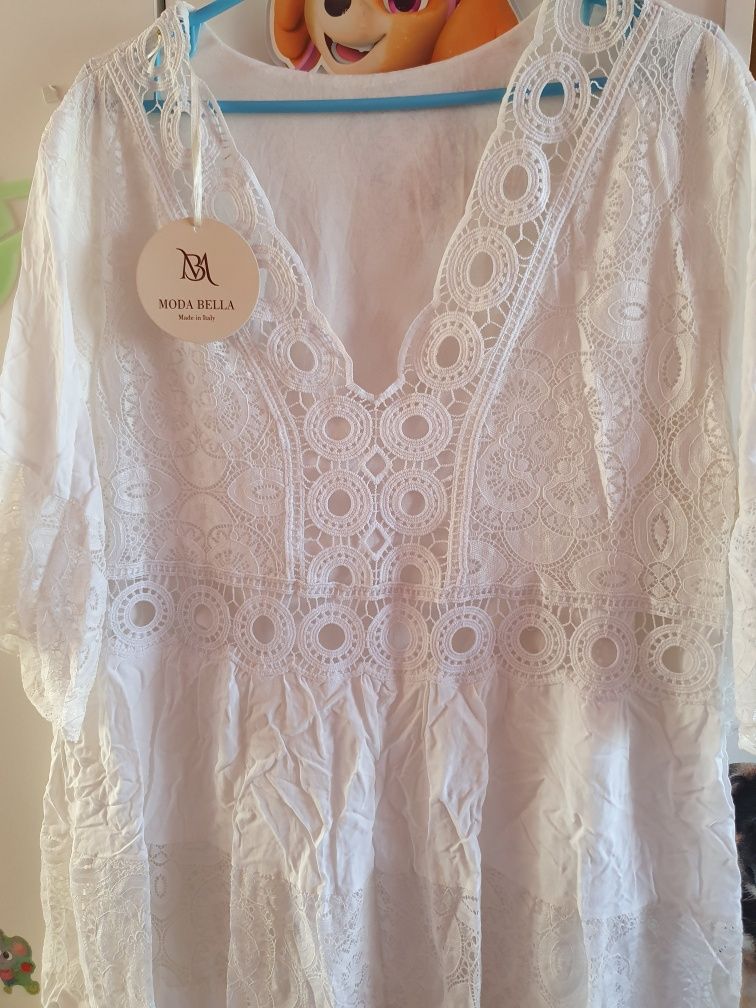 Sukienka boho biala, R.48/50 nowa