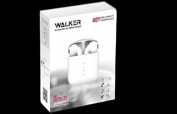 Наушники Bluetooth WALKER WTS-21 White/ Беспроводная гарнитура