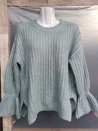 Женский свитер, вязаный свитер,тёплый свитер,мятный свитер,зимний