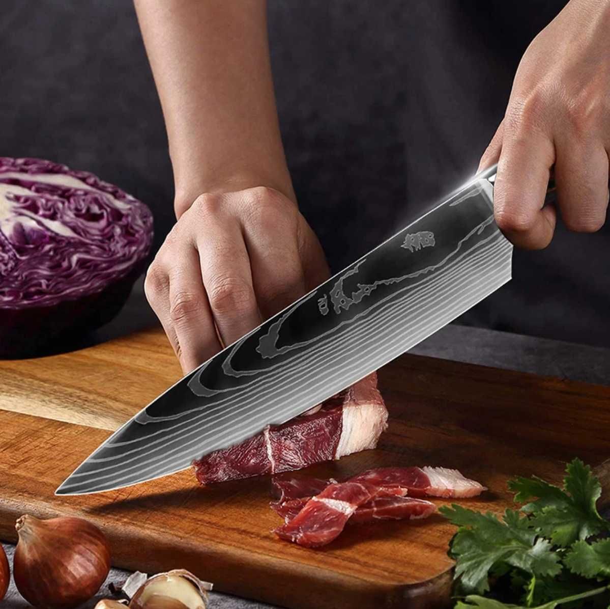 PROMOCJA! Japońskie Noże Kuchenne - Zestaw 10 sztuk! Wysoka Jakość!