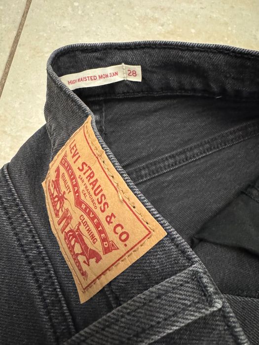 Levis Mom spodnie damskie jeans r. Xs/S czarne,extra rurki,wysoki stan