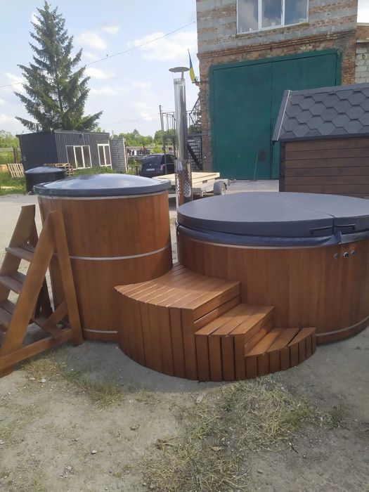 Чан на дрова Баня офуро Мобільна лазня Гарячий басейн Спа купель Баня