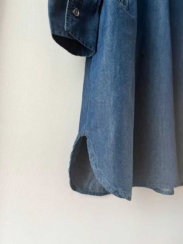 Granatowa jeansowa midi sukienka tunika Beloved XXL 44