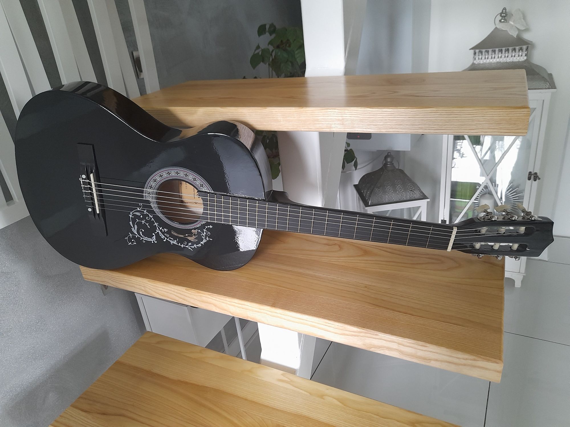 Gitara klasyczna rozmiar 3/4 czarny połysk prześliczna