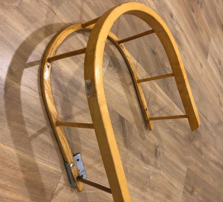 Drewniane oparcie do sanek, podpórka z tyłu na sanki