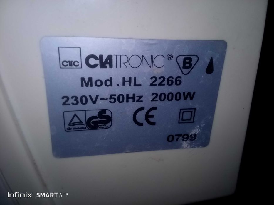 Farelka grzejnik elektryczny wentylator 230V 2000 Wat