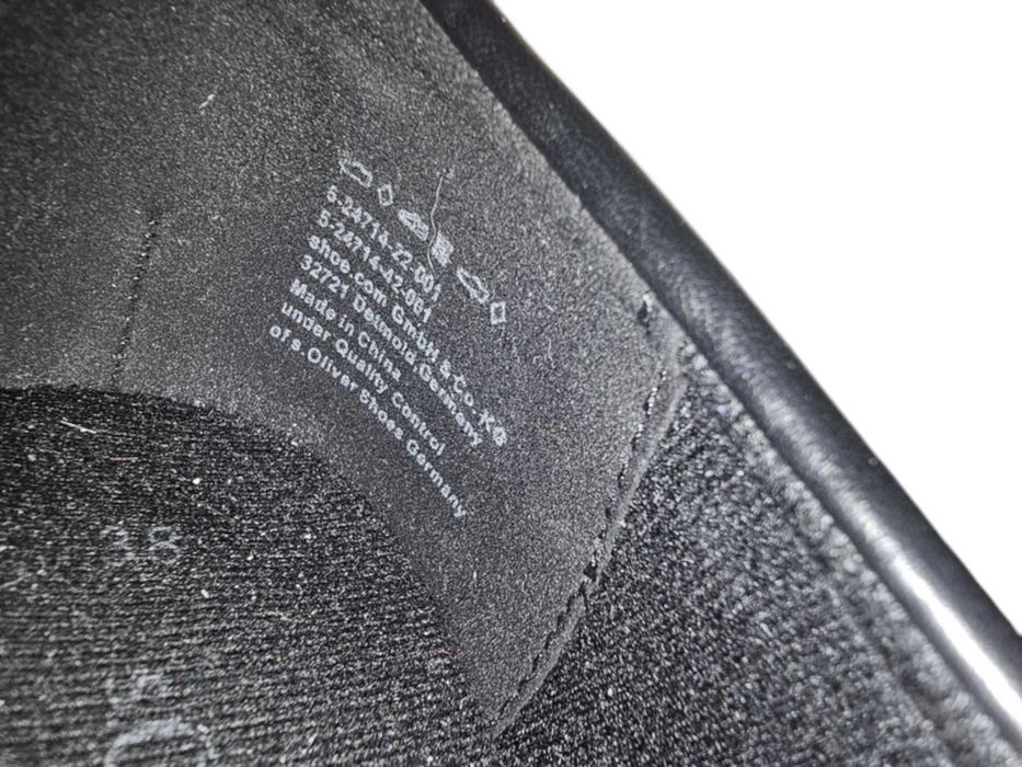 Mokasyny skórzane S.Oliver 38(24,5cm) czarne