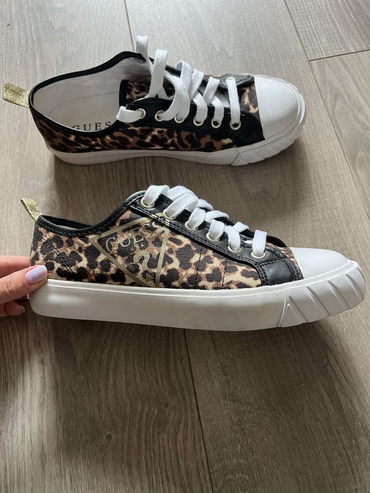 Кеди Guess принт леопард
