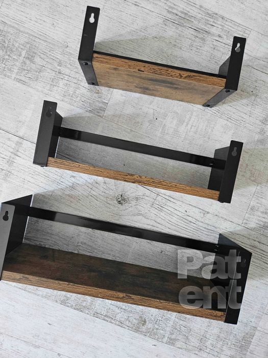 Półka łazienkowa 3 sztuki loft retro na ścianę ścienne dekoracja