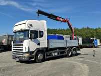 Scania 124L 420 6x2 Retarder HDS FASSI F170 Budowlanka  7.850kg udźwig Skrzynia z Burtami Oś podnoszona do Budowlanki