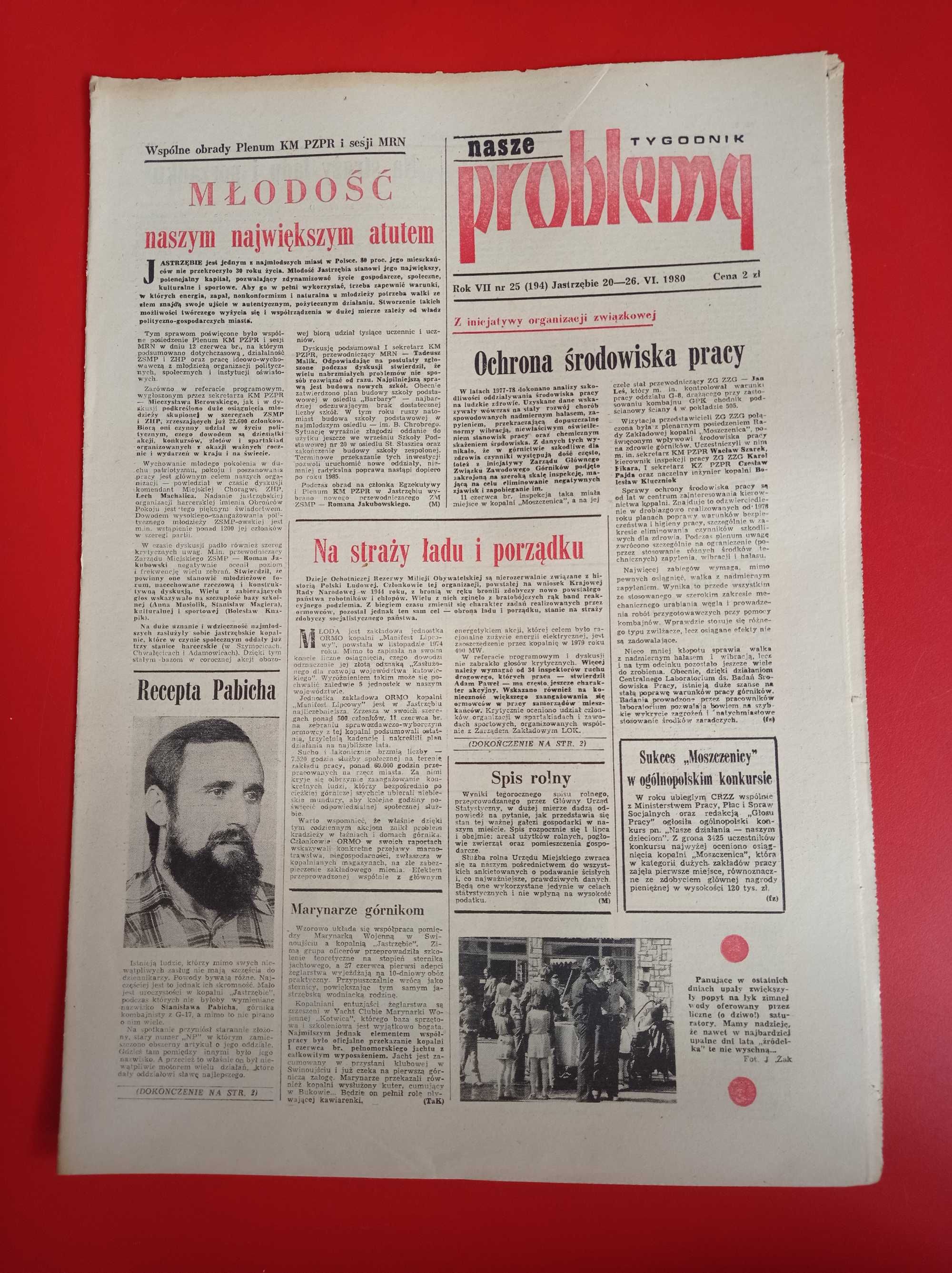 Nasze problemy, Jastrzębie, nr 25, 20-26 czerwca 1980