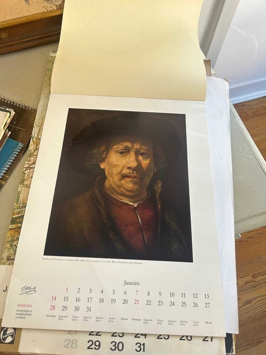 Calendários antigos para coleção