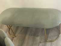Banqueta de veludo de cor menta da Sklum